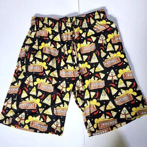 Men's Shorts Cartoon Nachos Print Medium Elastic Waist Slash Pockets Locals Only